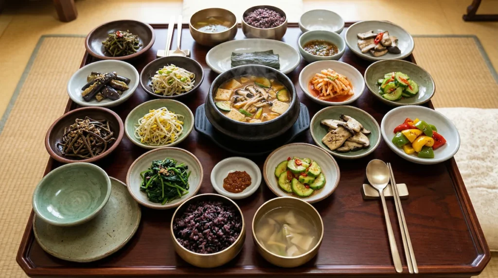 traditional korean vegetarian table